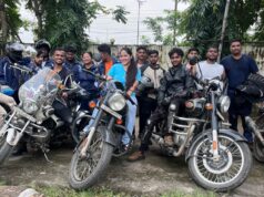 बाइकर्स की शांति रैली का समापन रायपुर में, सामाजिक बुराइयों के ख़िलाफ़ जागरूकता के नुक्कड़ नाटक भी किए